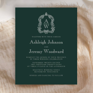 Convite de casamento de repouso verde da floresta 