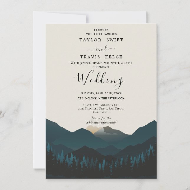 Convite de Casamento de Retiro na Montanha (Frente)