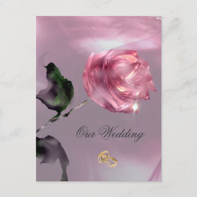 Convite de casamento de rosa (Frente)