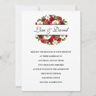 Convite de casamento de rosa