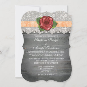 Convite de casamento de Rosa de madeira russa de C