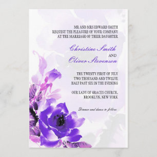 Convite de Casamento de Rosa Roxo