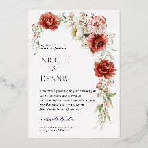 Convite de Casamento de rosa vermelha