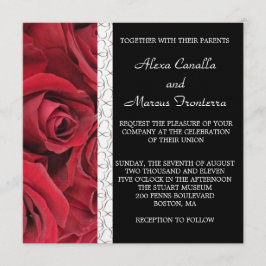Convite de Casamento de Rosas vermelhas com Destaq