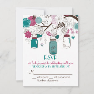 Convite de Casamento de RSVP Sangria & Pote de Ped