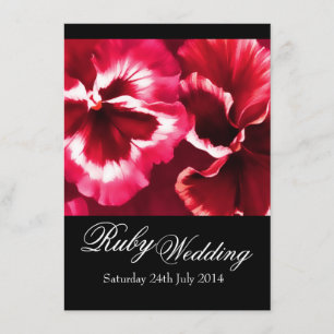 Convite de Casamento de Rubi 40º Preto Branco & Ve