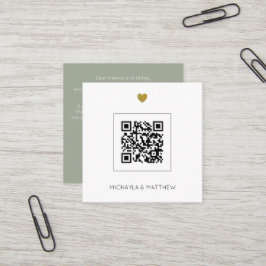 Convite de Casamento de Sage com Código QR Minimal