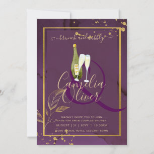 Convite de casamento DE SAÍDAS DOURADAS PROFUNDAS