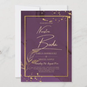 Convite de casamento DE SAÍDAS DOURADAS PROFUNDAS