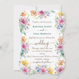 Convite De Casamento De Sangue Amarelo Cor-De-Rosa