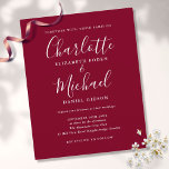 Convite De Casamento De Script Chic Burgundy De Or<br><div class="desc">Apresentando nomes de estilo de assinatura,  este convite de casamento elegante de burgundy orçamentária pode ser personalizado com suas informações em letra chic. Projetado por Thisnotme©</div>