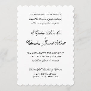 Convite De Casamento De Script Clássico De 5" x 7