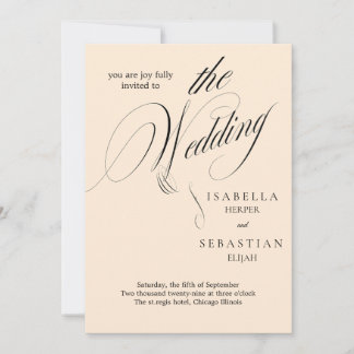Convite de casamento de Script Clássico Minimalist
