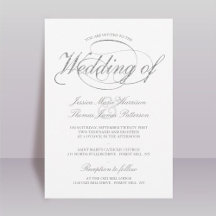 Convite De Casamento De Script De Foil De Silver F