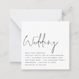 CONVITE DE CASAMENTO de Script de Manuscrito Branc
