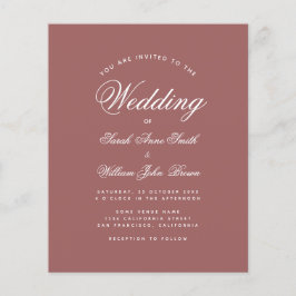 Convite de Casamento de Script de Rosa de Cinnamon