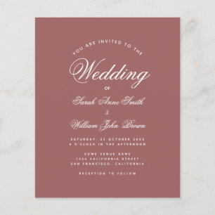 Convite de Casamento de Script de Rosa de Cinnamon