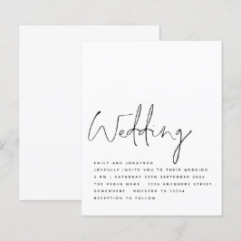 CONVITE DE CASAMENTO de Script Elegante Branco Pre
