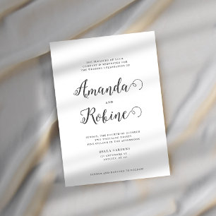 Convite de Casamento de Script Elegante Clássico