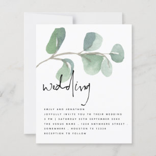 CONVITE DE CASAMENTO de Script Elegante Eucalyptus