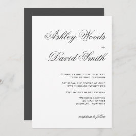 Convite de Casamento de Script Elegante Minimalist