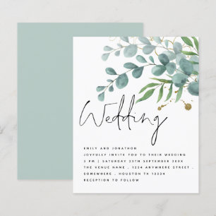 CONVITE DE CASAMENTO de Script Eucalyptus Dourado