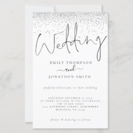 Convite de casamento de Script Glitter do Budget S