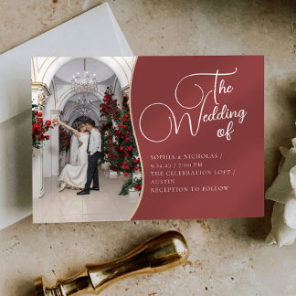 Convite de Casamento de Script Minimalista