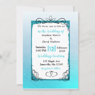 Convite De Casamento De Script Preto De Gradação