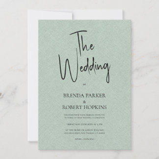 Convite de casamento de Script Preto Simples de Li