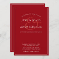 Convite De Casamento De Script Vermelho Da Crimson