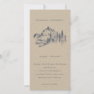 Convite de casamento de Sketch Kraft Pine Woods Mo