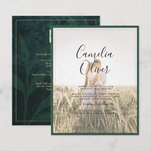 Convite de casamento de Sobreposição de Fotos Verd