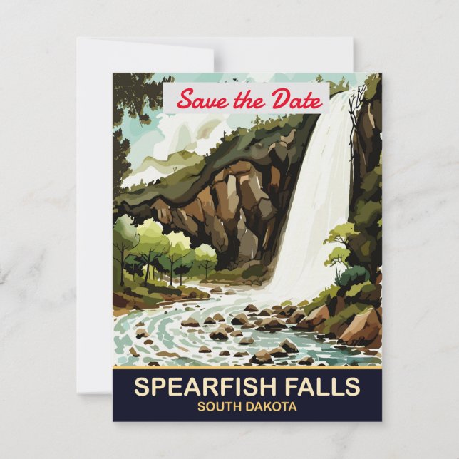Convite de casamento de Spearfish Falls Dakota do  (Frente)