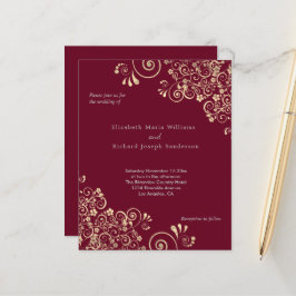 Convite De Casamento De Sujeiras Douradas Da Burgu