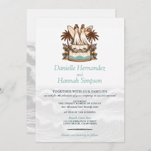 Convite de casamento de surfs