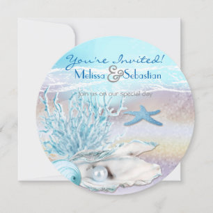 Convite de casamento de Teal de Sonho Shore Beach 