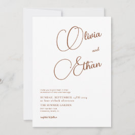Convite de Casamento de Terracotta Minimalista