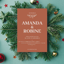 Convite De Casamento De Terracotta Minimalista Chi