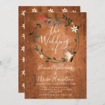 Convite De Casamento De Terras Florais Da Rústica 