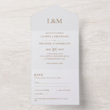 convite de casamento de Texto Dourado Branco Cláss