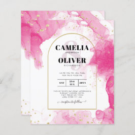 Convite de casamento de TINTA DOURADA LeahG PINK