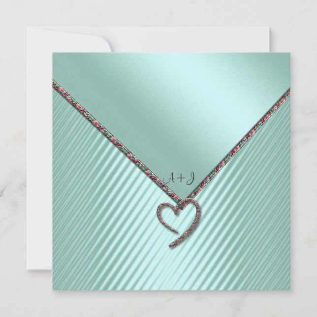 CONVITE DE CASAMENTO DE TRIM FLORAL VERDE ELEGANTE (Frente)