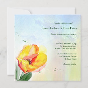 Convite De Casamento De Tulip Watercolor