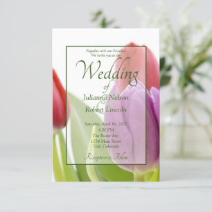 Convite de casamento de tulipas