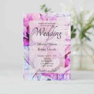 Convite de casamento de tulipas