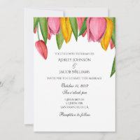 Convite de casamento de Tulipas. Convites florais 