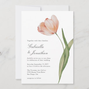 Convite De Casamento De Tulipas De Aquarela De Scr
