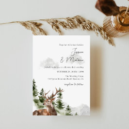 Convite de Casamento de Veado na Floresta da Monta