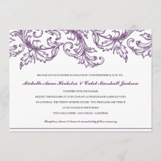 Convite de Casamento de Veneza (Roxo)